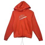 Nike  Hoodie Top Womens Extra Small Orange Sweatshirt Center Swoosh Classic Photo 0