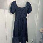 Morgan Taylor  Navy Puff Sleeve Dress Size Large NWOT Photo 5