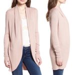 Leith  Ribbed Shawl Cocoon Open Front Cardigan Sweater in Dusty Rose Pink, XS‎ Photo 1