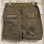 Desigual  Women’s Size 36 military green lace zip up Short Skirt medium Photo 0