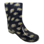 Daisy Floral Rain Boots Size 8 Blue & Yellow Photo 3