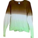All In Motion  Ombré Brown, Tan, White, Neon Mint Crewneck Pullover, New w/ Tag Photo 3
