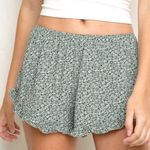 Brandy Melville Green Floral Soft Shorts Photo 0
