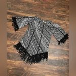 Cinco Ranch Womens Black/White Long Sleeve Tassel Dress Size Large Black Photo 2