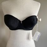 Vintage Black Seamless Strapless Bra Floral Applique New With Tags Size undefined Photo 0