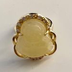 Plated Gold Yellow Buddha Adjustable Ring Photo 0