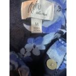 Aria  WARM FUZZY BLUE ROSE FLORAL 3/4 BUTTON NECK NIGHTGOWN WOMENS MEDIUM Photo 9