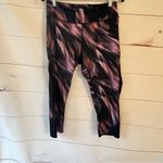 Tek Gear Tex gear athletic 3/4 leggings size large tie dye patter purple black pink Photo 1