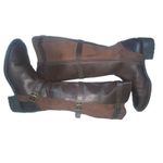 Cole Haan  Nike Air Avalon brown suede & leather riding 3 buckle boots Size 10.5 Photo 3