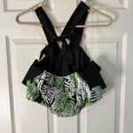 Unique Vintage  Halter Top Ruffle Smocked Tropical Palm Print Plus Size 1x/16 Photo 6