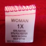 Dress Barn 1X Red Mexican Peasant Top Plus Photo 2