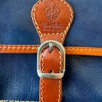 Italian Vera Pelle cross body mini Blue and Tan Photo 12