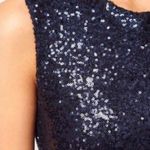 ASOS Petite Dress Sequin Back Cut Out Navy Blue 6P Photo 3