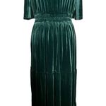Faeriesty Elegant Green Velvet Maxi Tiered A Line Plus Size Dress Photo 14
