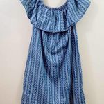 Tinseltown  Chambray Floral Blue/White Off the Shoulders Dress Photo 0