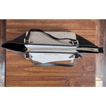 Michael Kors Kimberly Black White Bonded Small Leather Tote Purse Photo 7