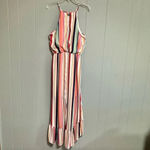 Bailey blue Multicolor Striped Sleeveless High Low Dress with Ruffle Size XL Photo 1