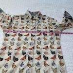 TIZZIE 100% COTTON 3/4 SLEEVE ROME SHIRT NEUTRAL BUTTERFLIES VOILE Black Photo 4