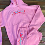 Champion  X KNC Beauty Pink Rhinestone Sweat Set All Natural Hoodie - Sz M 🧡🎀 Photo 0