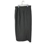 Liz Claiborne Studio Black Gold Houndstooth Pleated Vintage Midi Skirt Size 14 Photo 5