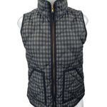 J.Crew Women's Black Gingham Checkered Zip Up Puffer Quilted Vest Coat Jacket XS Photo 0