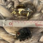 Camco Gold Tone Lapel Pin and Black Pig Brooch Set Photo 7