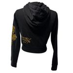 Ed Hardy  Cropped Zip-Up Hoodie Sweatshirt – Tiger & Rose Graphic – Size M Photo 2