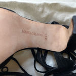 Manolo Blahnik  Cherry Lace-Up Sandals 38.5 Black‎ Suede Ivy Shoe 2003 Remake Photo 14