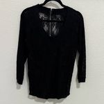 The Kooples Stretch Black Lace Sheer Scoop Neck 3/4 Sleeve Top Size S Small Photo 2