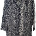 Forever 21 Sheer Black White Dress Shirt Blouse Women’s Size Medium Photo 2