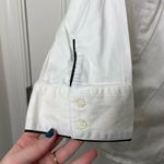 Apt. 9 EUC  women’s white black outlined button front 3/4‎ sleeve blouse top 0X Photo 1