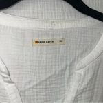 Marine layer  Jamie Banded Collar Double Cloth‎ Top in White Photo 4