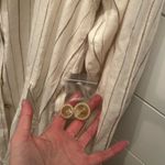 We The Free  People Trench Coat Long Jacket Stripes Off White Linen Size XS NWOT Photo 5