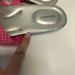 Lands' End Women’s Sandals Size 8B Silver Pink Polka Dot Thong Flip Flop Photo 8