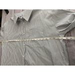 Aisew Button Front Shirt Womens L Pin Striped Long Sleeve Collared Gray NEW Size L Photo 6