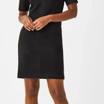 Spanx NWT  Faux‎ Suede Column Dress Small Classic Black V-Neck Sculpting Stretch Photo 0