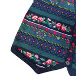 Erika Vintage  Fair Isle Cottage Dark Floral Sweater Vest Size M Holiday Vintage Photo 3