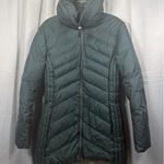 Marc New York Andrew Marc Puffer Coat Womens Small Green Chevron Quilted Down Photo 0