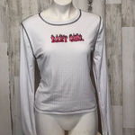Rue 21 White Long Sleeve Ribbed “Baby Girl” Graphic Top Size XL Photo 0