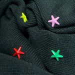 The Way Black Stars Beaded Sleeveless Asymmetric One Shoulder Crop Tank Top OS Size undefined Photo 2