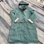 Barbour  2 in 1 Convertible Teal Hooded Waterproof Hooded Rain Trench Coat Photo 1