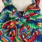 Farm Rio size large midi sun dress Chevron toucans Vibrant Zigzag Photo 4