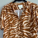Anthropologie ✨  Maeve Windham Tiger Striped Henley Top Small Photo 2