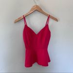 Mikey & Joey  Spaghetti Strap Peplum Hem Tank Top Cherry Hot Red Small Photo 2