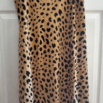 Hilary Radley  Leopard Print Midi Skirt Women's Size L Tan Black Polyester NWT Photo 0