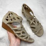 Donald Pliner Sundance Donald J Pliner Delite Metallic Suede Leather Gladiator Wedge Sandals 8 Photo 2