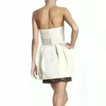 BCBGMAXAZRIA NEW  RUNWAY Cream Gray Sweetheart Strapless Mini Dress Size 10 Photo 2