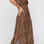 Nasty Gal Abstract Spot Print Angel Sleeve Midi Dress Size 8 Photo 1