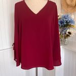 Burgundy Bell Long Sleeve Boho V Photo 5