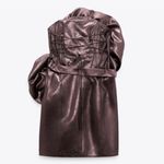 ZARA  Bloggers Fave Metallic Voluminous Flower Strapless Mini Dress Size Small Photo 4